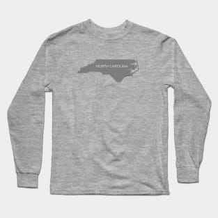 The State of North Carolina Outline Gray Long Sleeve T-Shirt